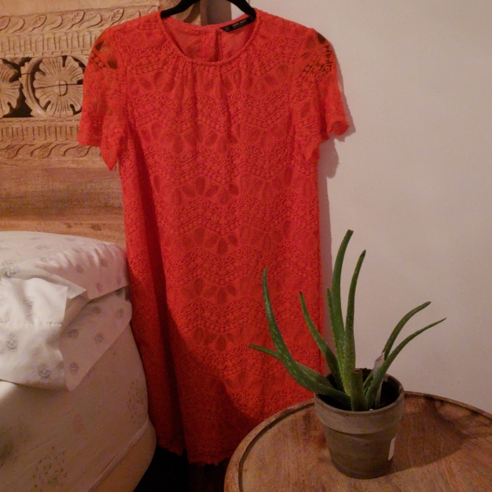 Zara Orange Lace Dress
